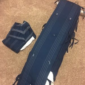 Pottery barn bumper and dust ruffle